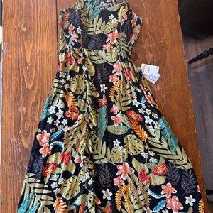 NWT Angie Women's Sundress Tropical Floral Spaghetti Strap Size Medium Boho